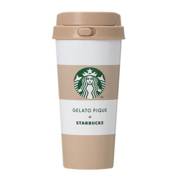 スターバックス ジェラートピケコラボ 水筒 ボーダーステンレスTOGOボトル 473ml モカベージュ ドリンクチケットなし 北海道 沖縄 九州 離島はお届け不可