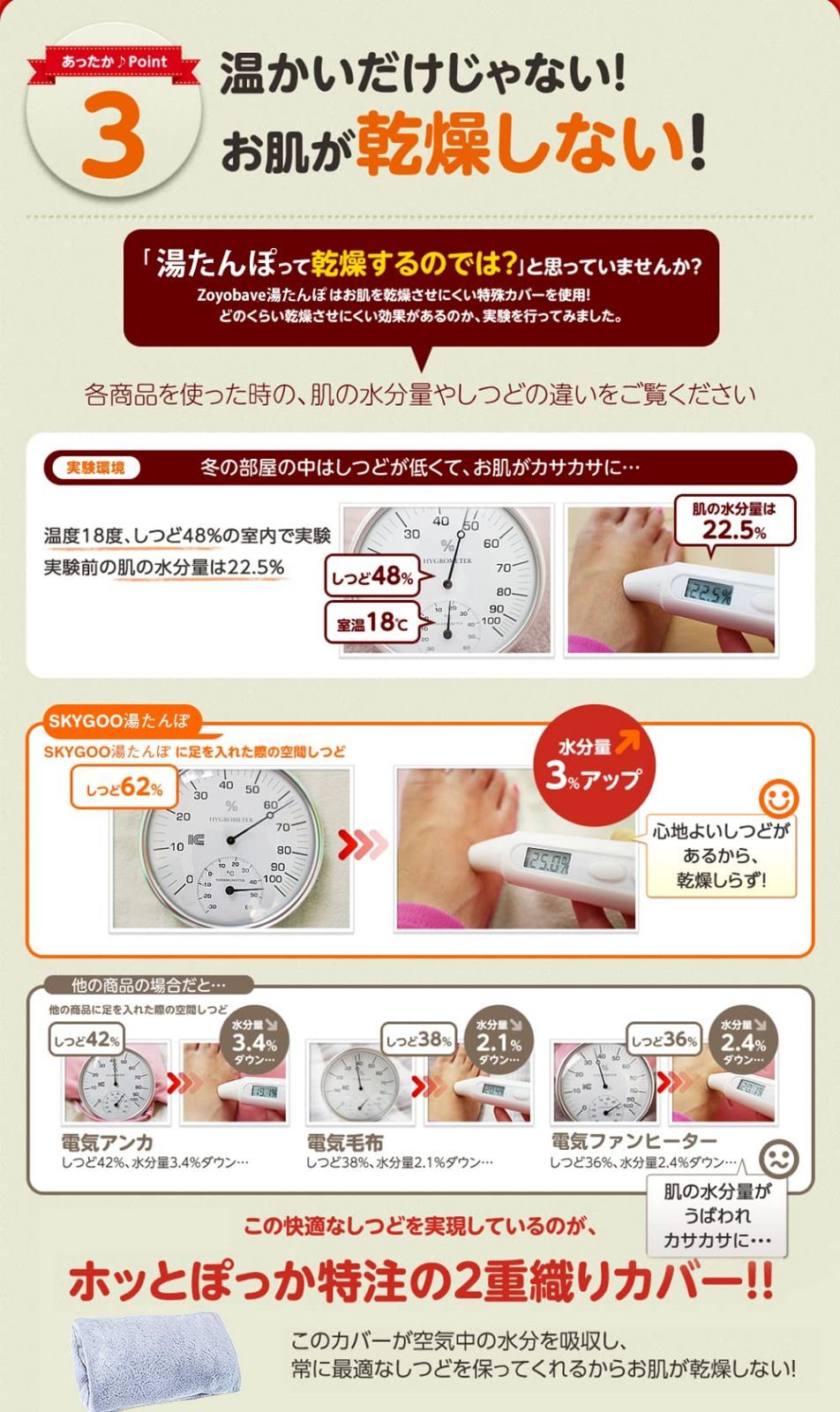 Zoyobave 充電式 湯たんぽ 蓄熱 急速充電 冷え対策 エコ 省エネ