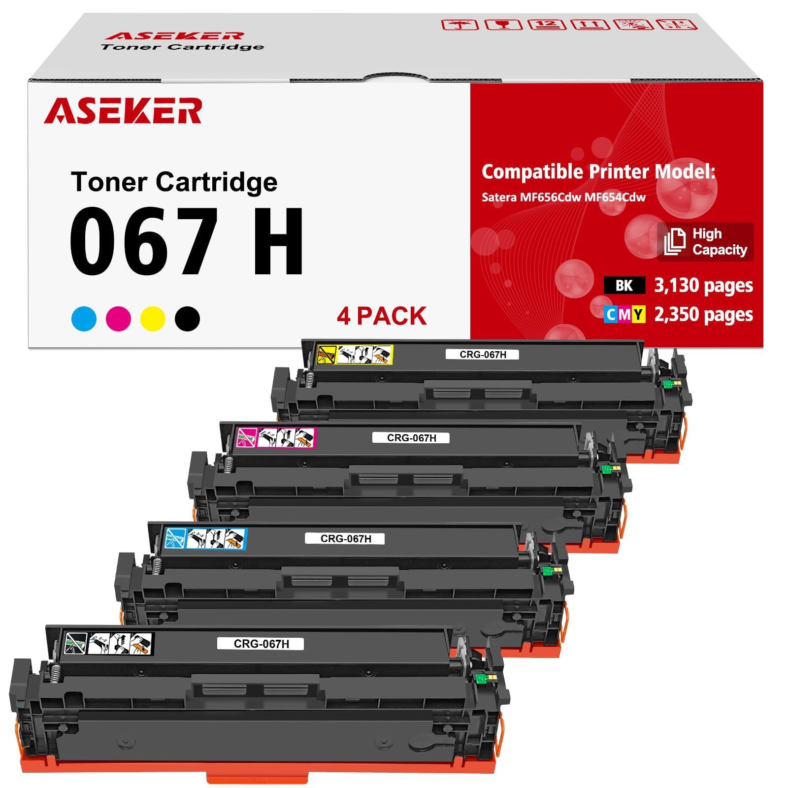 キャノン 2350ページ対応機種CANON Satera - MF656Cdw Hトナーカートリッジ 4色セット 大容量3130 MF654CdwプリンターCRG-067HBK 067 CRG-067HC CRG067H CRG-067HM CRG-067H