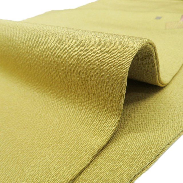 平和屋着物□極上 本場琉球 読谷山花織 紬地 九寸名古屋帯 櫨染色地