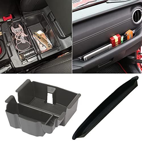 YOCTM コンソール ボックス 収納 ケース ジープ ラングラー（Jeep Wrangler）JL 2018 2019 2020 2021 2022 コンソールトレイ 収納トレイ グローブボックス 収納 小物入れ カスタム パーツ ノンスリップマ
