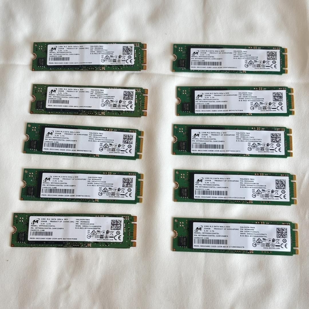 E069 10枚セット Micron社製 256GB M.2 SATA SSD
