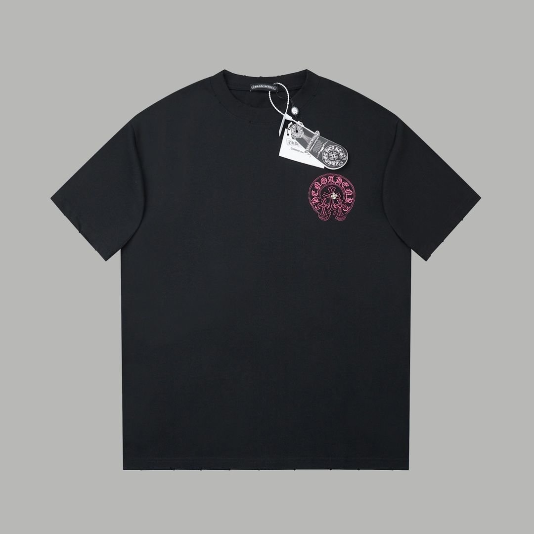 Chrome Hearte 25SS刺繍ロゴ半袖Tシャツ 男女兼用
