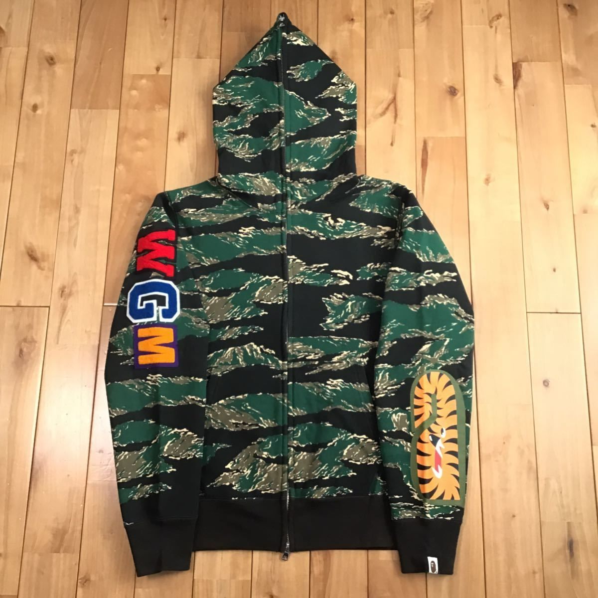EMBROIDERY shark full zip hoodie Mサイズ シャーク パーカー a