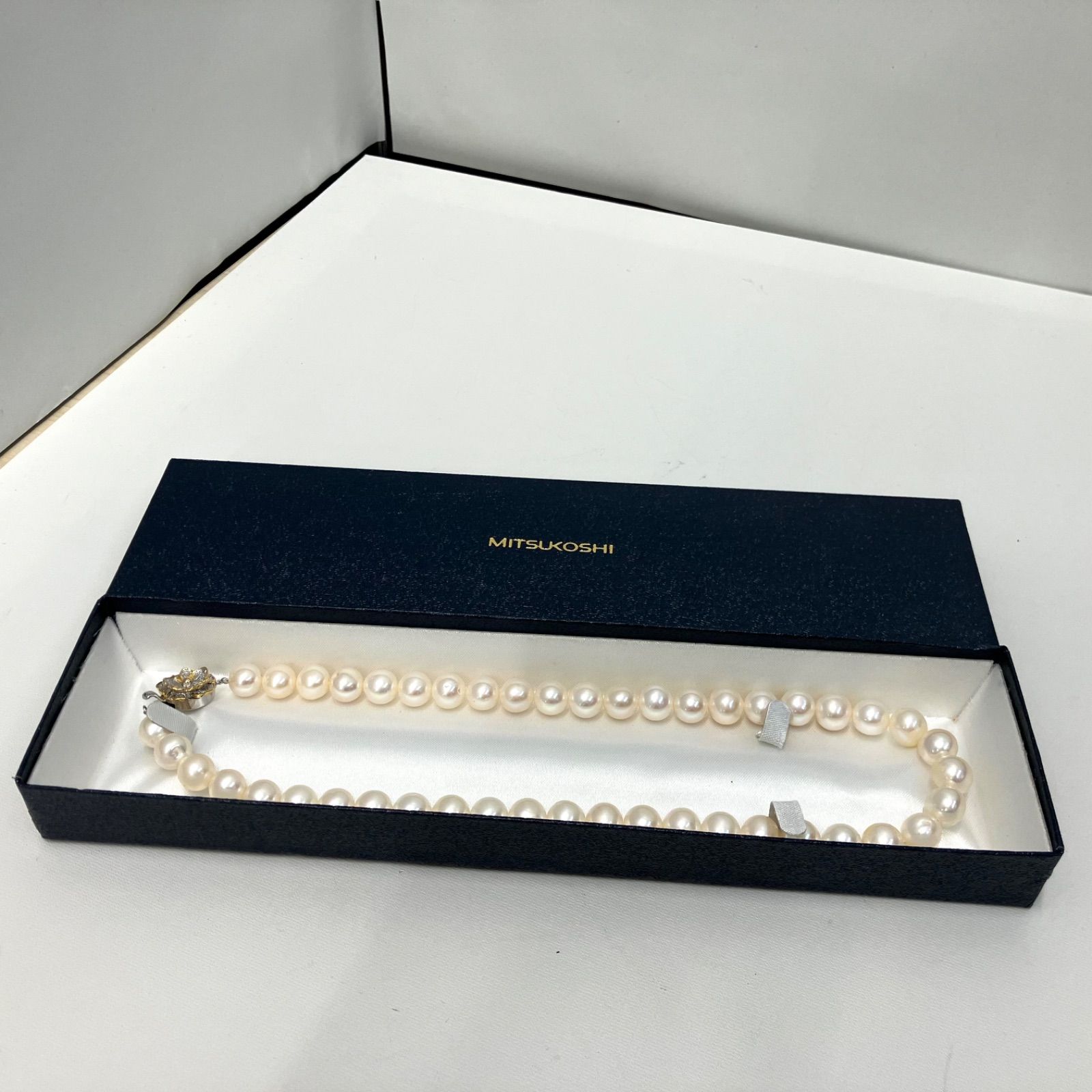 三越 大粒淡水パール ネックレス 16467】 三越 大粒 淡水パール ネックレス シルバー SV - メルカリ