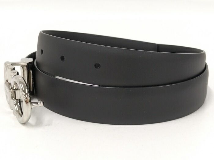 Salvatore Ferragamoガンチーニレザー ベルト黒×クリーム未使用 FERRAGAMO フェラガモ リバーシブル ガンチーニ ベルト メンズ