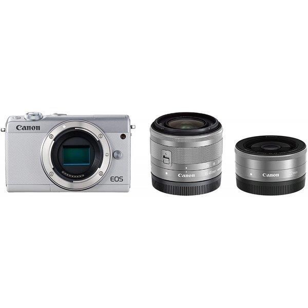 Canon EOS M100 Wレンズキット WH EOS M キヤノン Canon ミラーレス一眼 M100 レンズキット