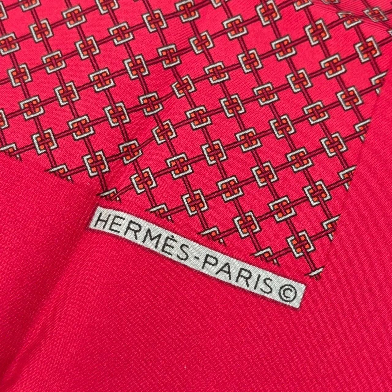 HERMES エルメス スカーフ 赤系 カレ40 ルロタージュ プチカレ