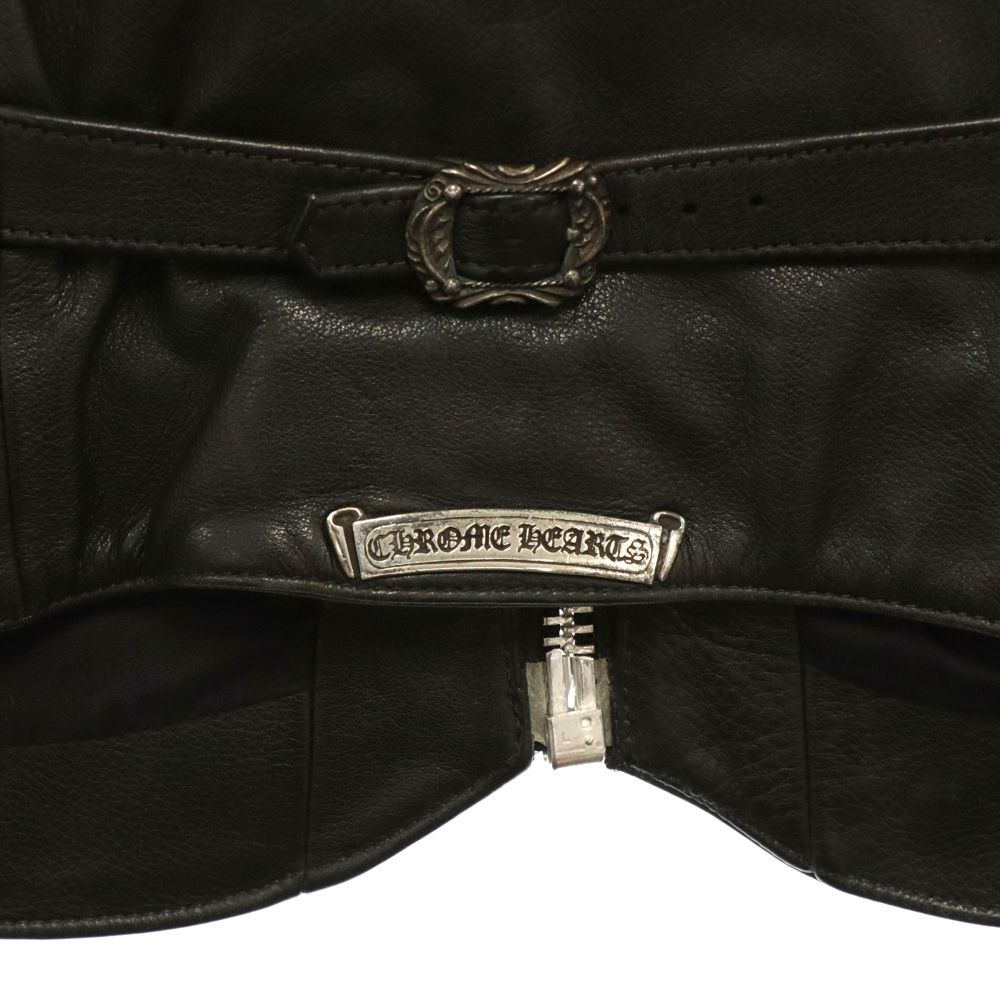 CHROME HEARTS (クロムハーツ) ZIP FRNT VEST バックラージCHクロス
