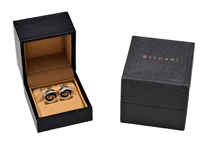 BVLGARI ブルガリ オプティカル カフス オニキスSV925 シルバー BVLGARI ブルガリ オプティカル カフス オニキスSV925 シルバー