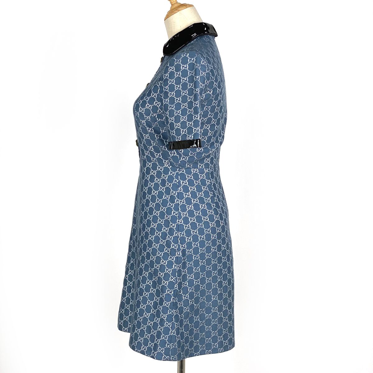 GUCCI Gロゴパターン 半袖ワンピース 36