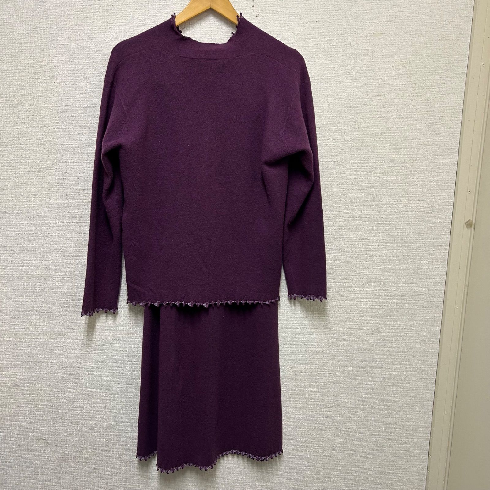 ENFOLD エンフォルド ビックシルエット ニット  サイズ:38  グレー シルクコットン レディース  Vネック 長袖 ENFOLD エンフォルド ビックシルエット ニット サイズ:38 グレー