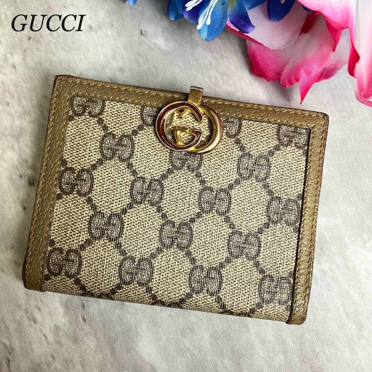 ✨良品✨ OLD GUCCI オールドグッチ 二つ折り財布 インター