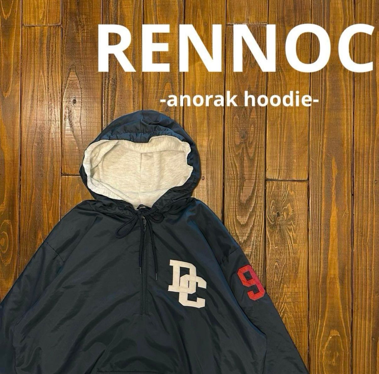 【RENNOC レノック】ナイロンアノラックパーカー　ハーフジップ　90s RENNOC レノック】ナイロンアノラックパーカー ハーフジップ 90s