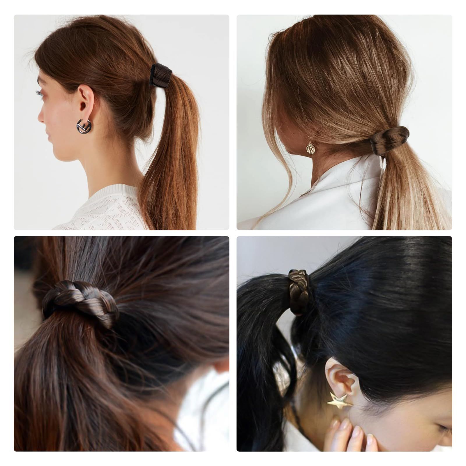 【数量限定】おしゃれ 髪留め 大人 ヘアアクセサリー 編み込み 可愛い ウィッグ 三つ編み 簡約 髪飾り エレガント リングゴム ２種類4点 通勤 髪ゴム ヘアゴム 通学 nalaina