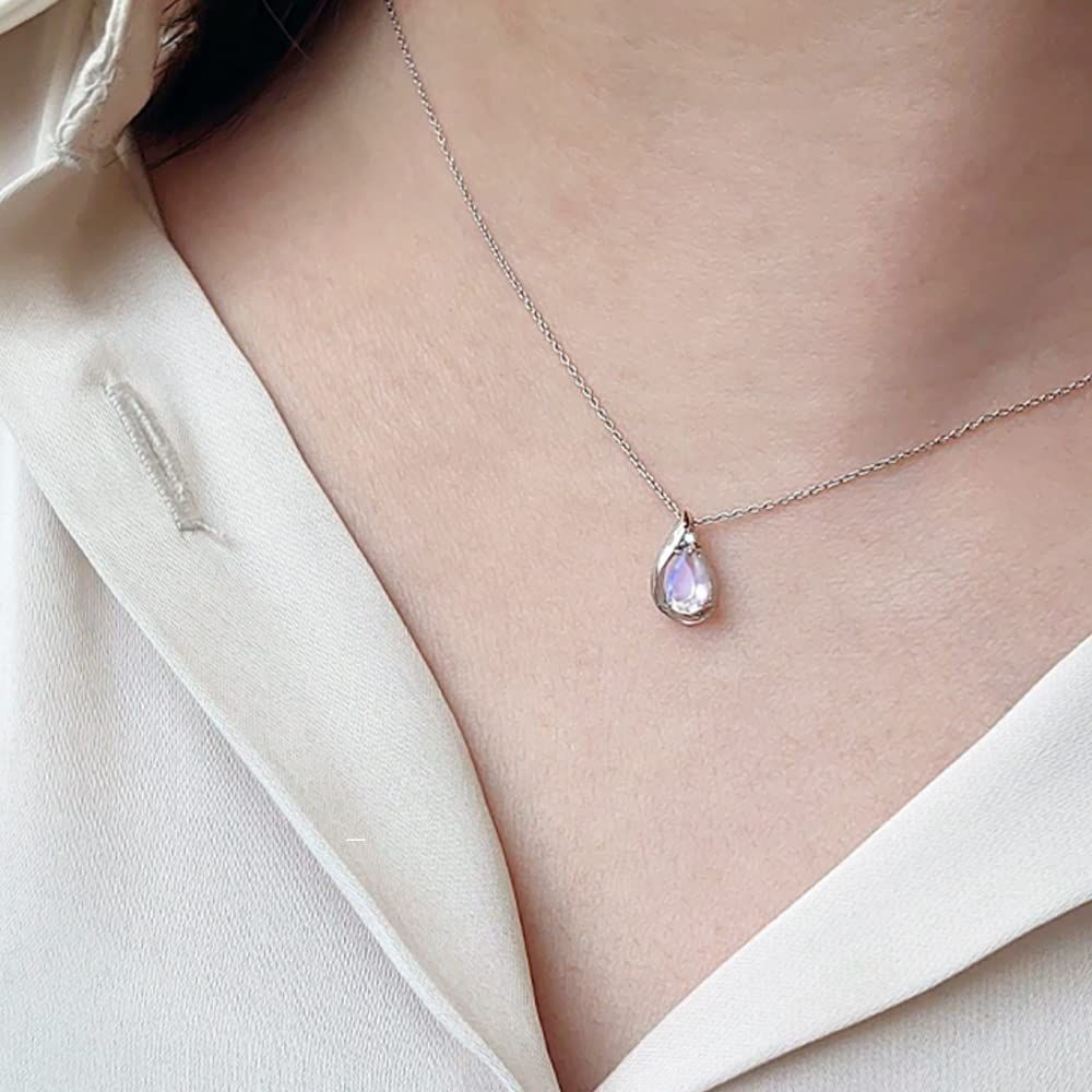 数量 ダイヤモンド ブルームーンストーン K10ホワイトゴールドネックレス OPCWP21596 WISP ウィスプ