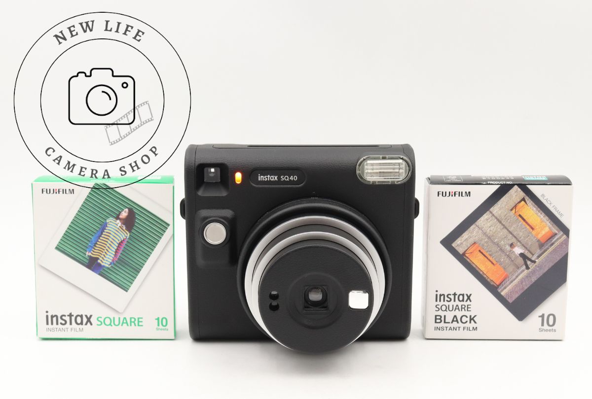 上品 Fujifilm フジフィルム チェキ instax SQ40 スクエア ブラック おまけフィルム付 14854
