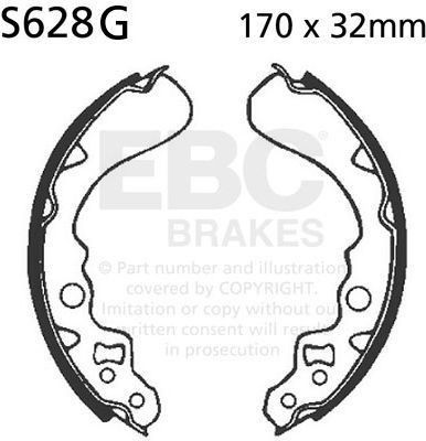 EBCブレーキ モーターサイクル 溝付き リプレイスメント ブレーキシューズ フロント左側用 | S628G