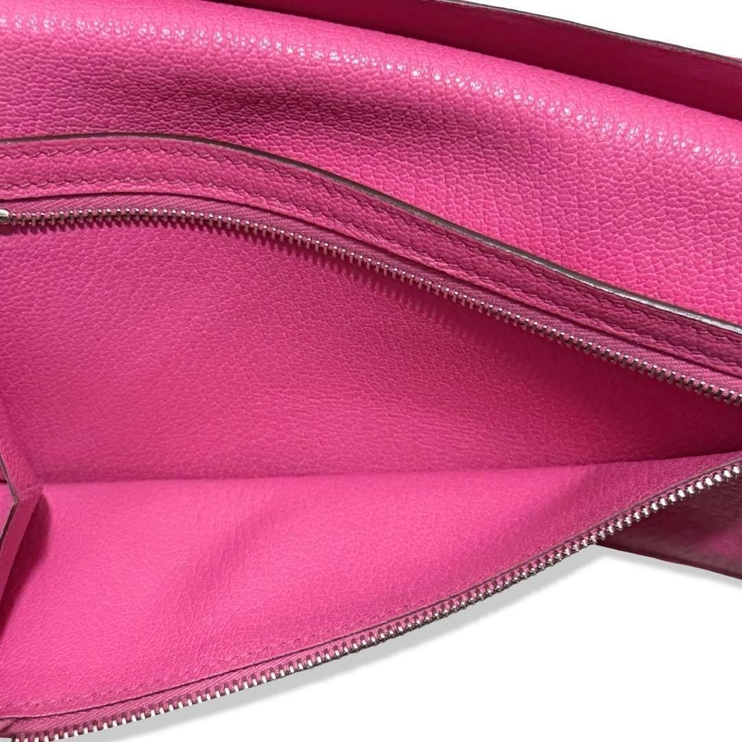 HERMES エルメス ベアン 三つ折り財布 ロングウォレット 長財布 ピンク 