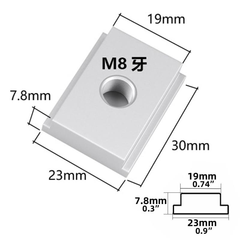 YFFSFDC Tスロットナット 10個入り M8 Tスロットファスナー 木工 