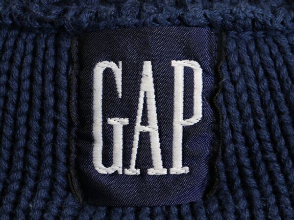 90s □ OLD GAP コットン チルデン 長袖 ニット セーター ( メン