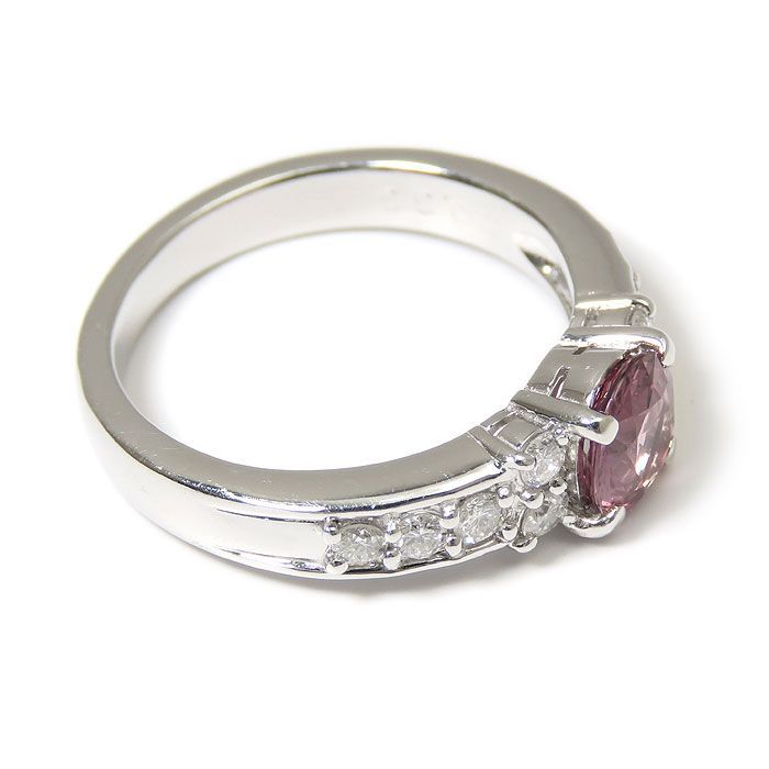 Pt900 0.910ct パープル サファイア ダイヤモンド プラチナ