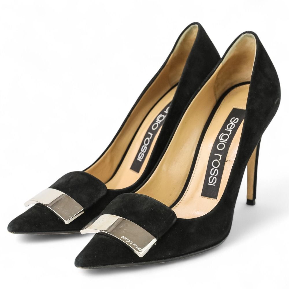 美品 Sergio Rossi セルジオロッシ SR1コレクション スエードパンプス
