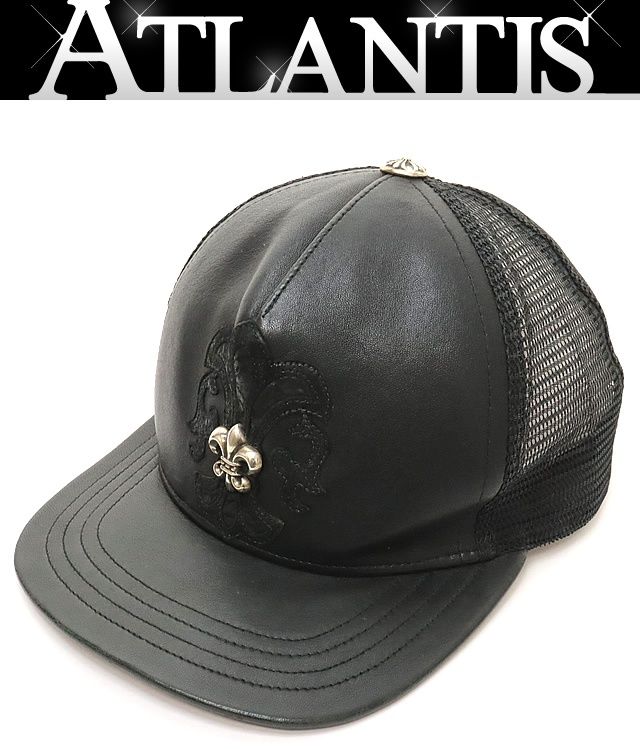 CHROME HEARTS 銀座店 クロムハーツ BSフ レザー トラッカーキャップ 帽子 メンズ SV925 黒 98680