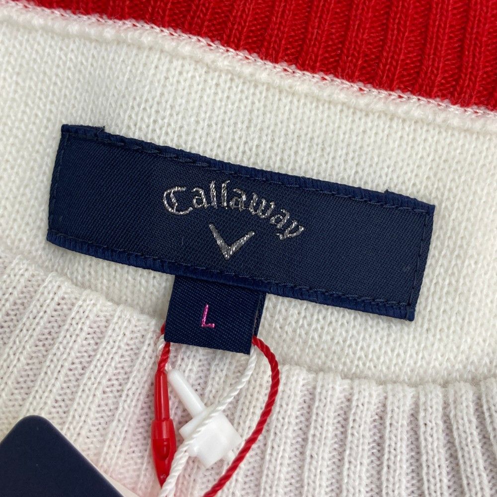 サイズ：L CALLAWAY キャロウェイ 長袖 ニットセーター ホワイト