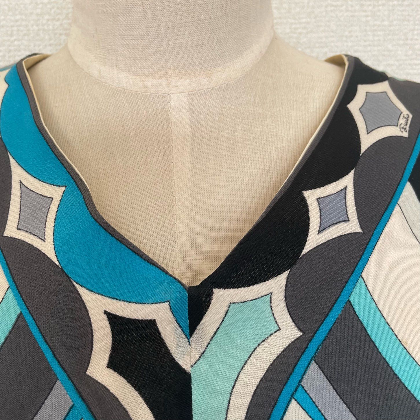 エミリオプッチ ヴィンテージ ワンピース 長袖 ブルー 総柄