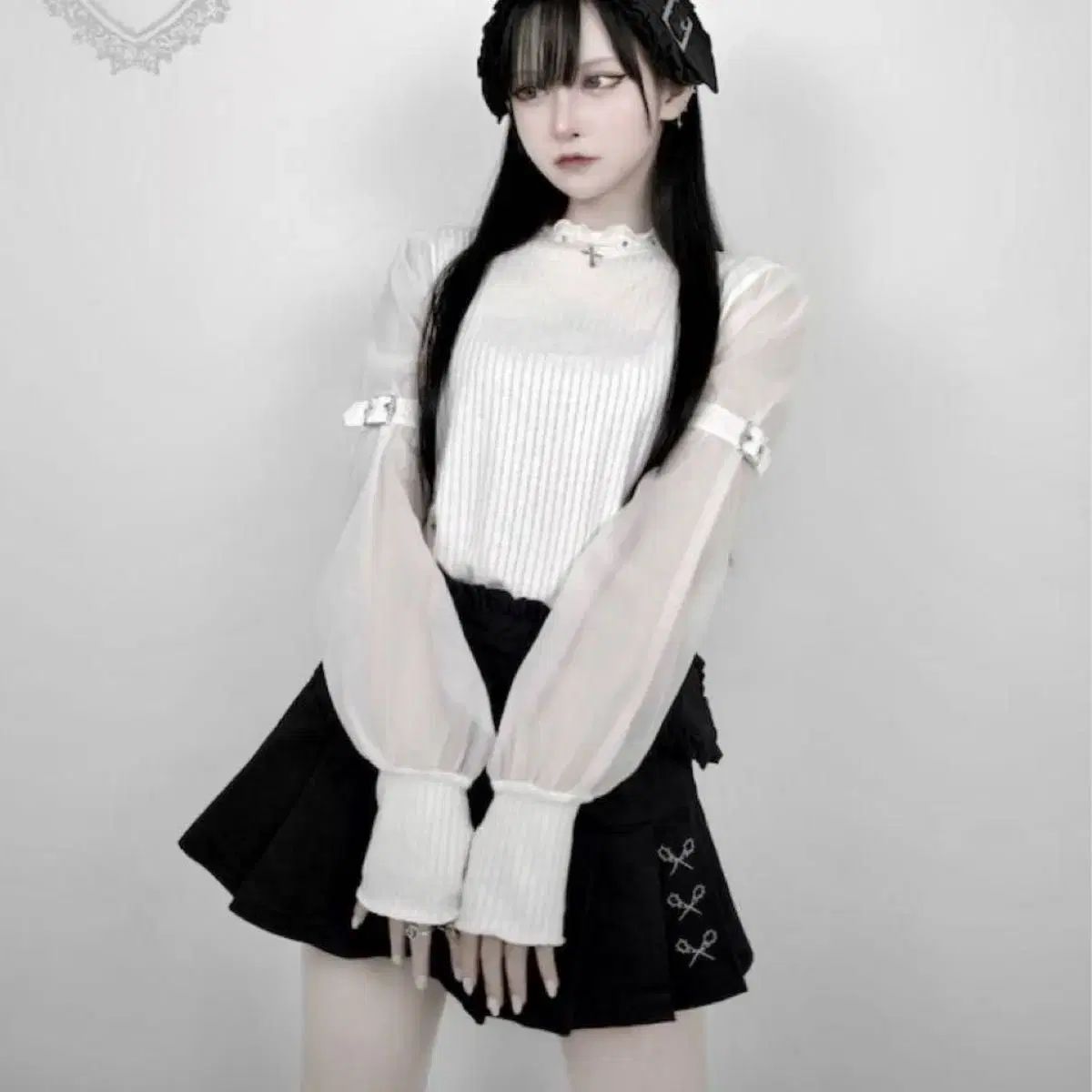 dimmoireニット×シアートップス【Black】 - メルカリ