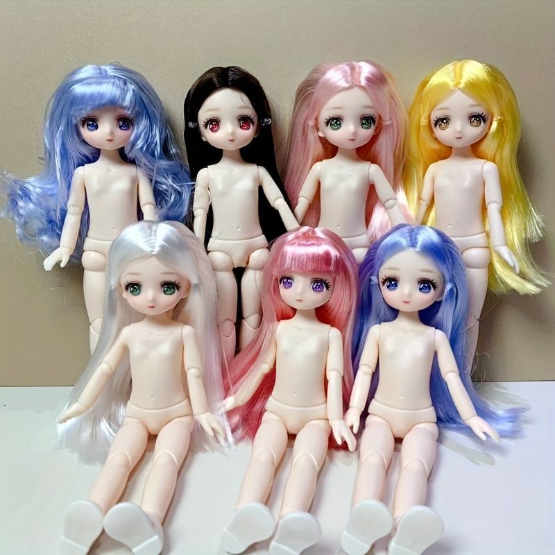 ハンドメイド着せ替え人形　ロングヘア 長い脚 28cm 着せ替えぬいぐるみ 無属性 着せ替え人形
