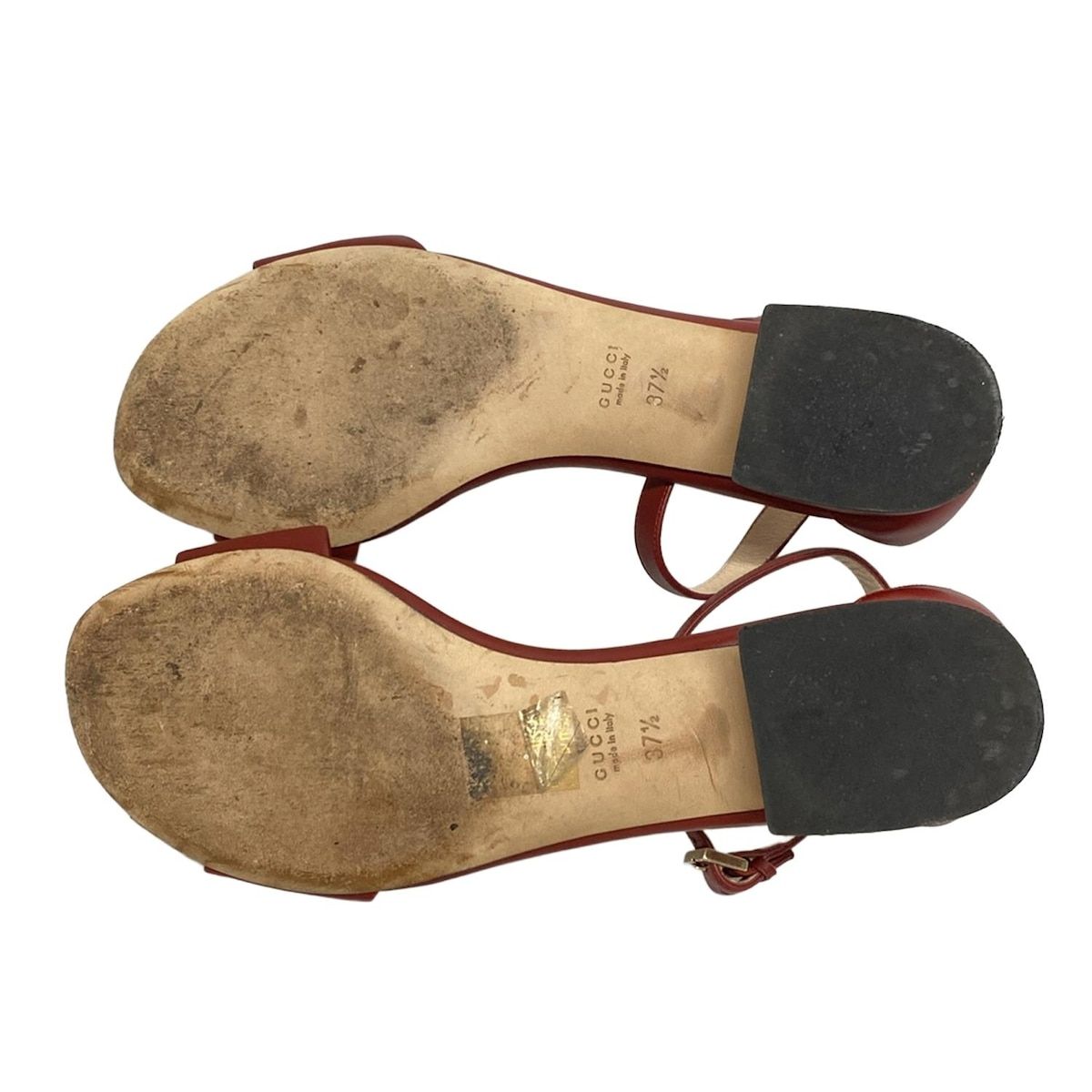 美品　GUCCIグッチ　ボルドー　サンダル　ミュール　ボルドー　赤37 1/2 GUCCI(グッチ) サンダル 37 1/2 レディース ホースビット