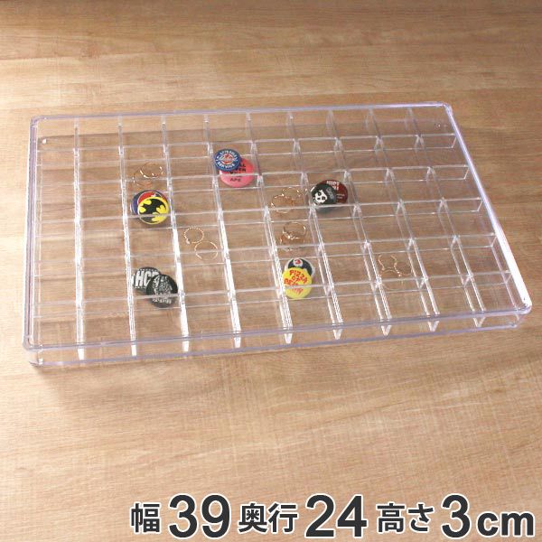 ピンバッチ＆リングケース コレクションケース 卓上 クリアケース クリア 透明 収納 （ アクセサリーケース アクセサリーボックス アクセサリー 指輪 リング ピアス ピンバッチ ネイル ビー