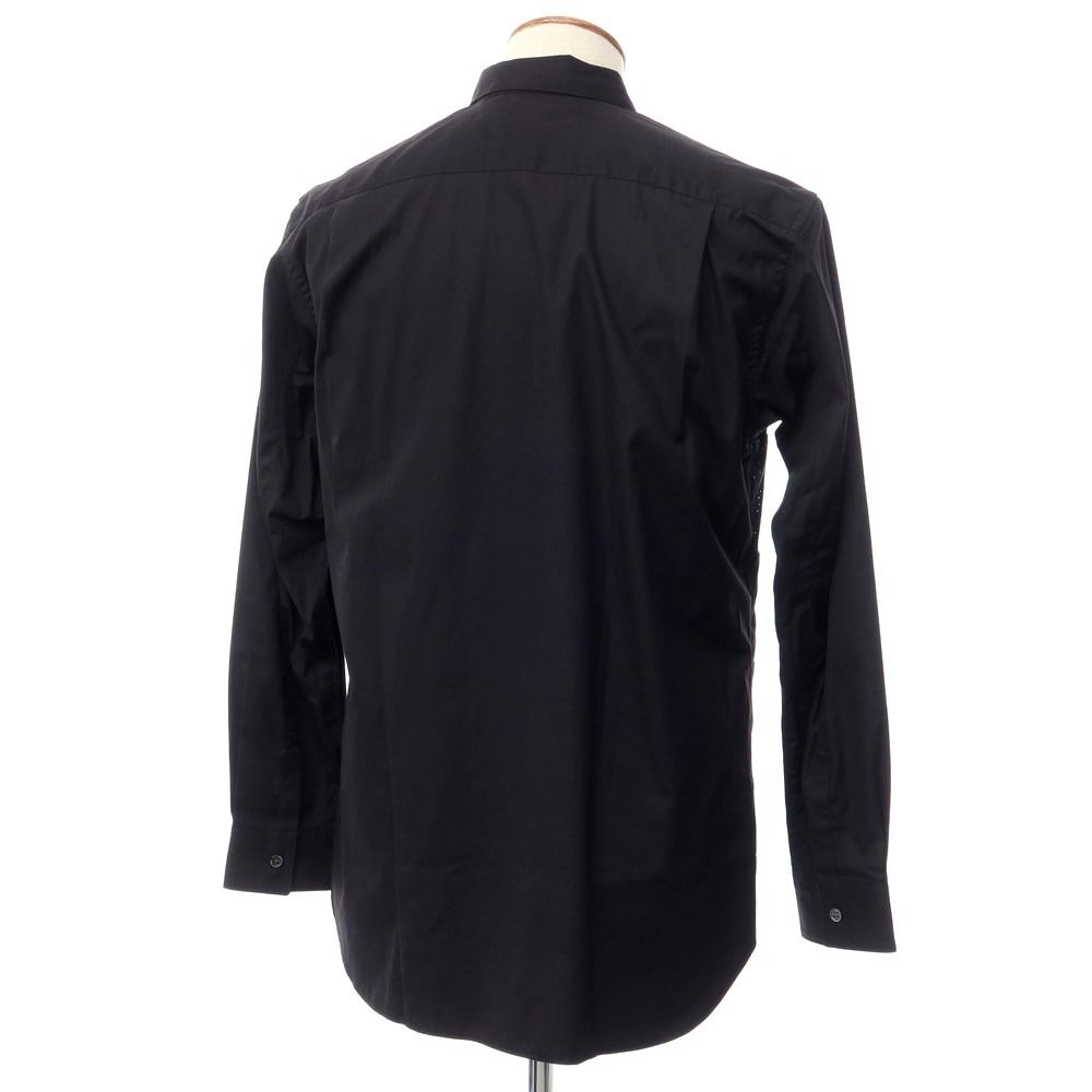 コムデギャルソンシャツ COMME des GARCONS SHIRT 2022年秋冬 メッシュ パッチワークシャツ ブラック【サイズS】【メンズ】