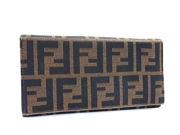 FENDI フェンディ ズッカ柄 ナイロンキャンバス 二つ折り 長財布