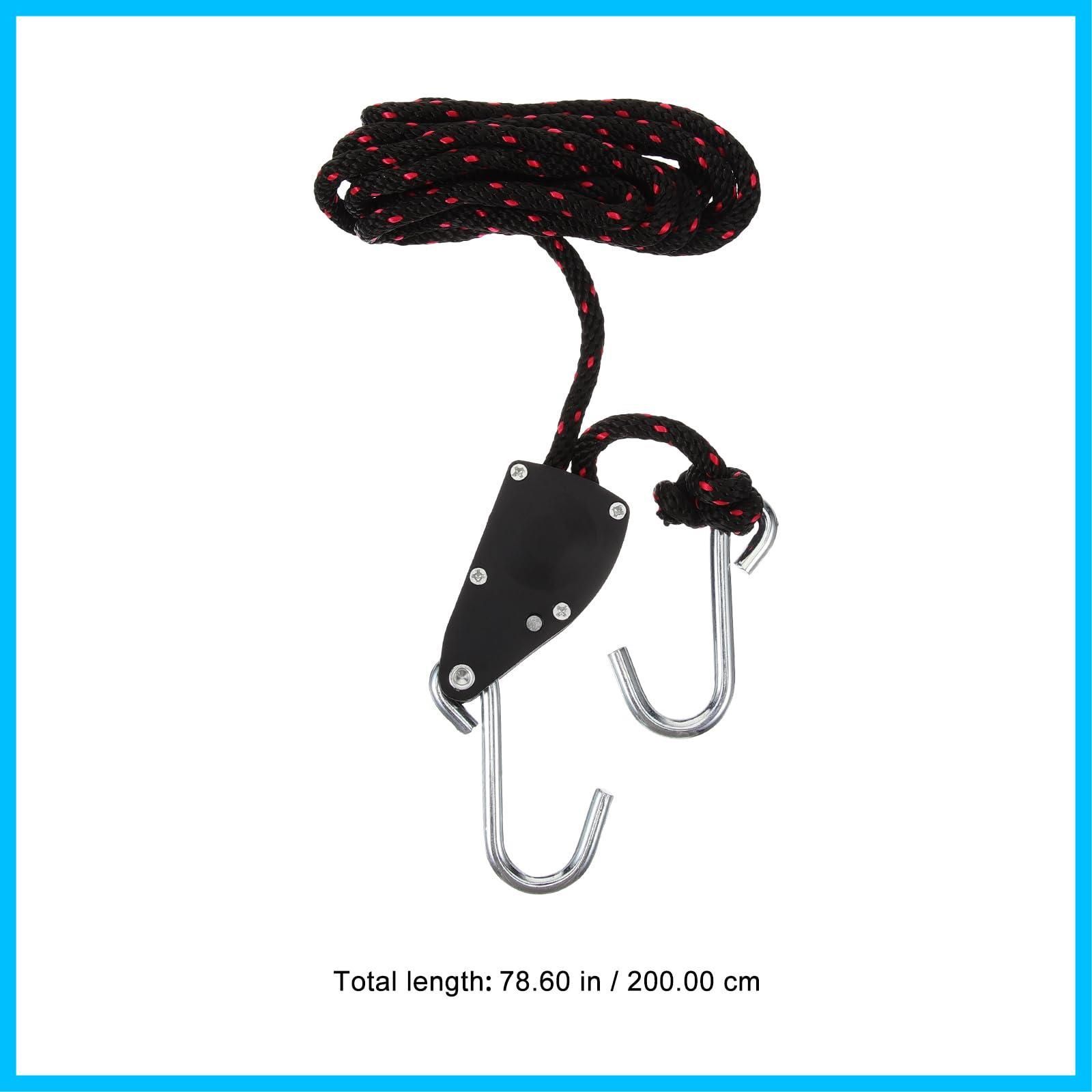 商品 荷造りベルト 最大負荷 136KG 300ポンド プーリーロープ フック ロープロック ロープ ストラップ 1 4ロープラチェット 2個セット WINOMO