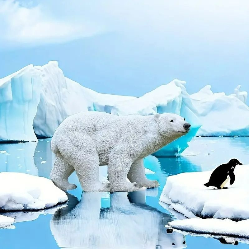 ホッキョクグマ シロクマ フィギュア 置物 レジン製 北極熊 動物園