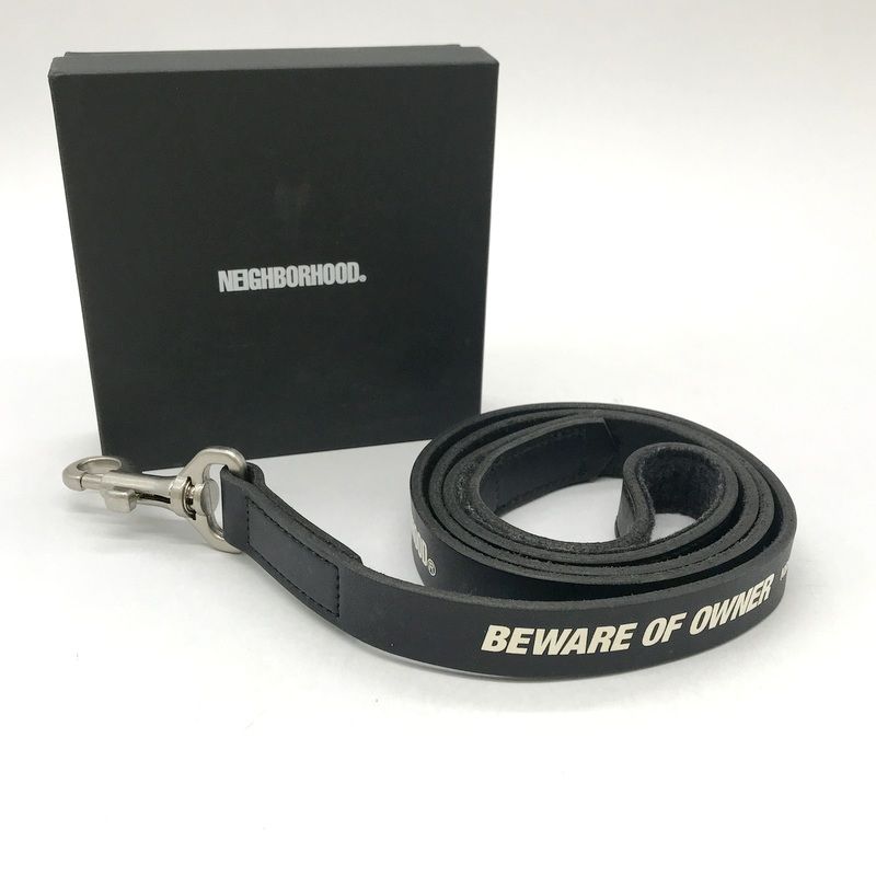NEIGHBORHOOD×PORTER ドッグリード 182YSPTN AC07 BEWARE L CL LEAD カウレザー お散歩 リード 男女兼用 ネイバーフッド リード B13820◆