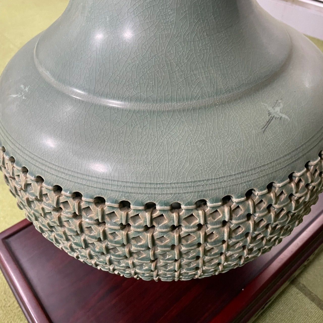 管理番号0-0 高麗青磁 青山作 壺 大型