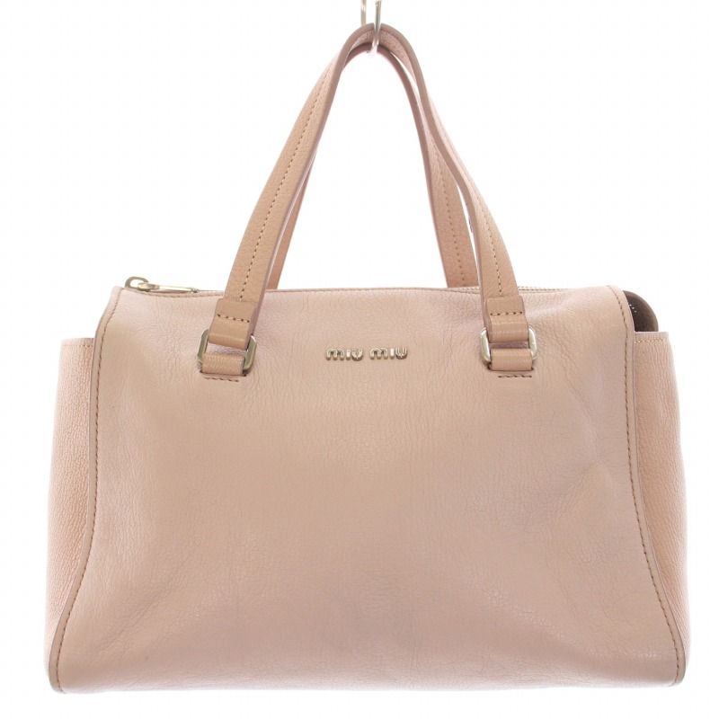 MIU MIU】ミュウミュウ ロゴ レザー トートバッグ (MiuMiu