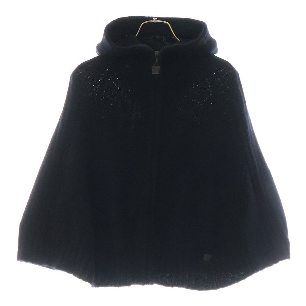 CHANEL シャネル 06AW ココジップ カシミヤ フード ジップアップポンチョ ジャケット ブラック レディース P29201K00196