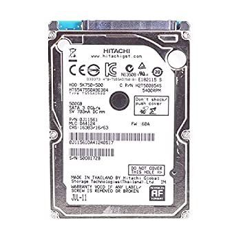 【中古】HGST HTS547550A9E384-NDW-RC 500GB 5.4K RPM 2.5インチ 9.5mm SATA (認定整備済み)