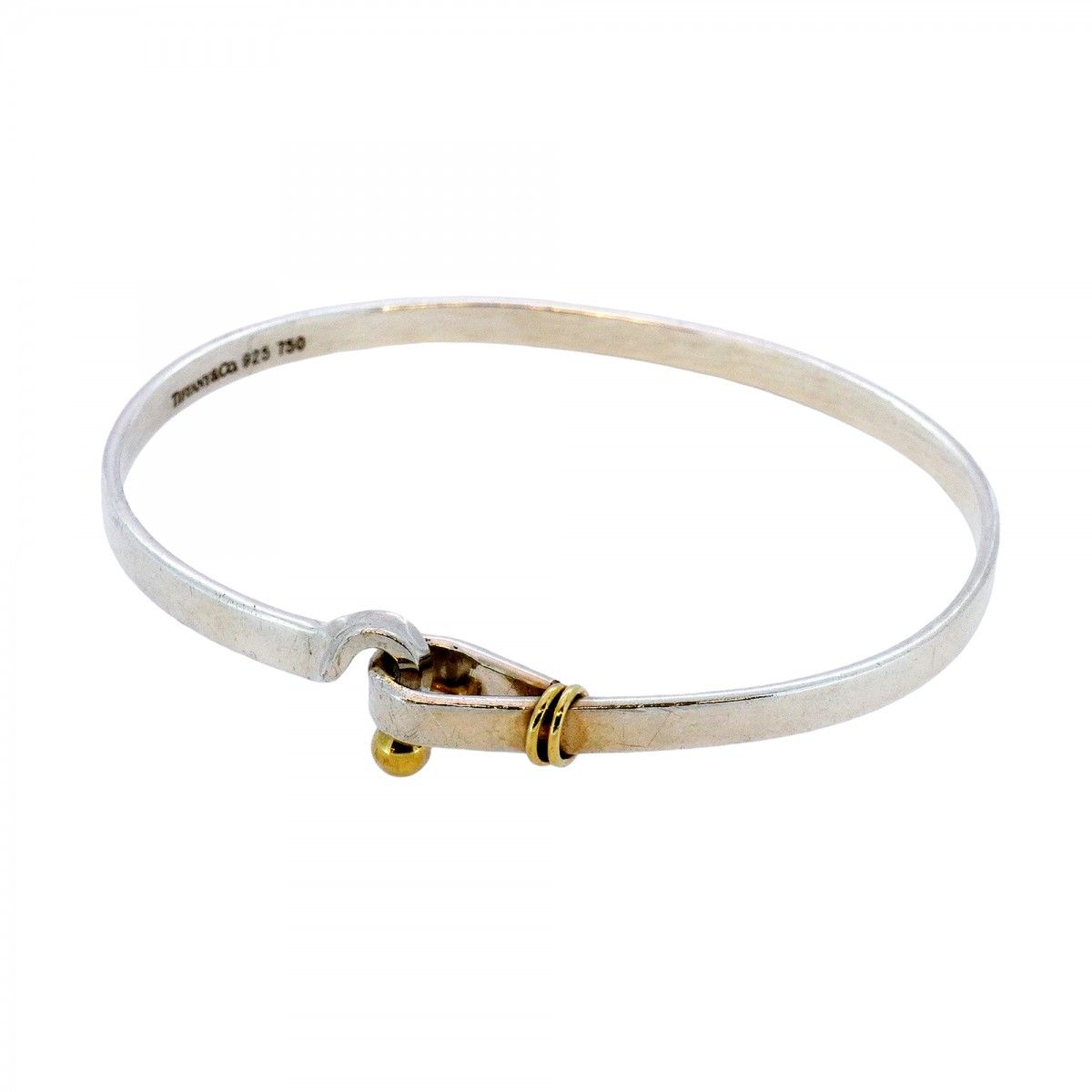 5jib0733 ティファニー バングル フック＆アイ K18YG イエローゴールド シルバー925 レディース