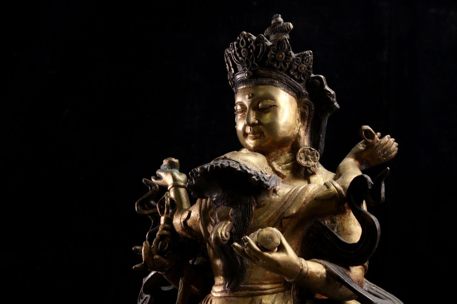 仏教美術 銅製 歓喜仏 37cm 6930g チベット仏教 仏像唐物骨董 楾