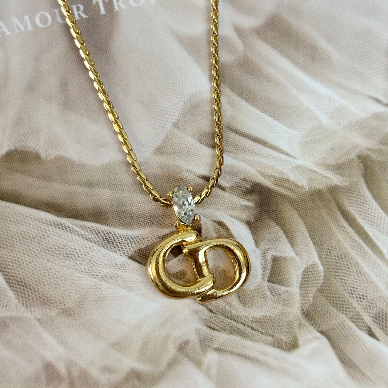 箱付き】【極美品】クリスチャンディオール ネックレス CDロゴ