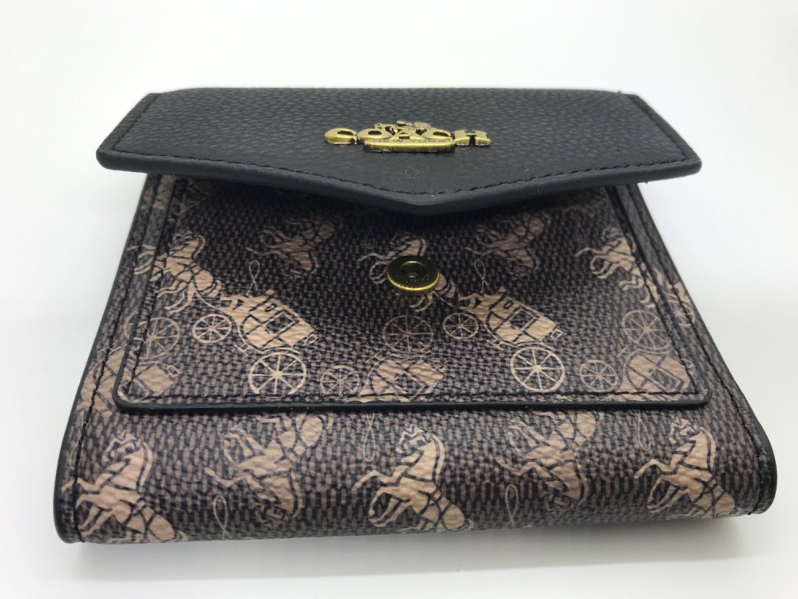 ★即購入OK★COACH 折り財布 ブラック×ブラウン C0047