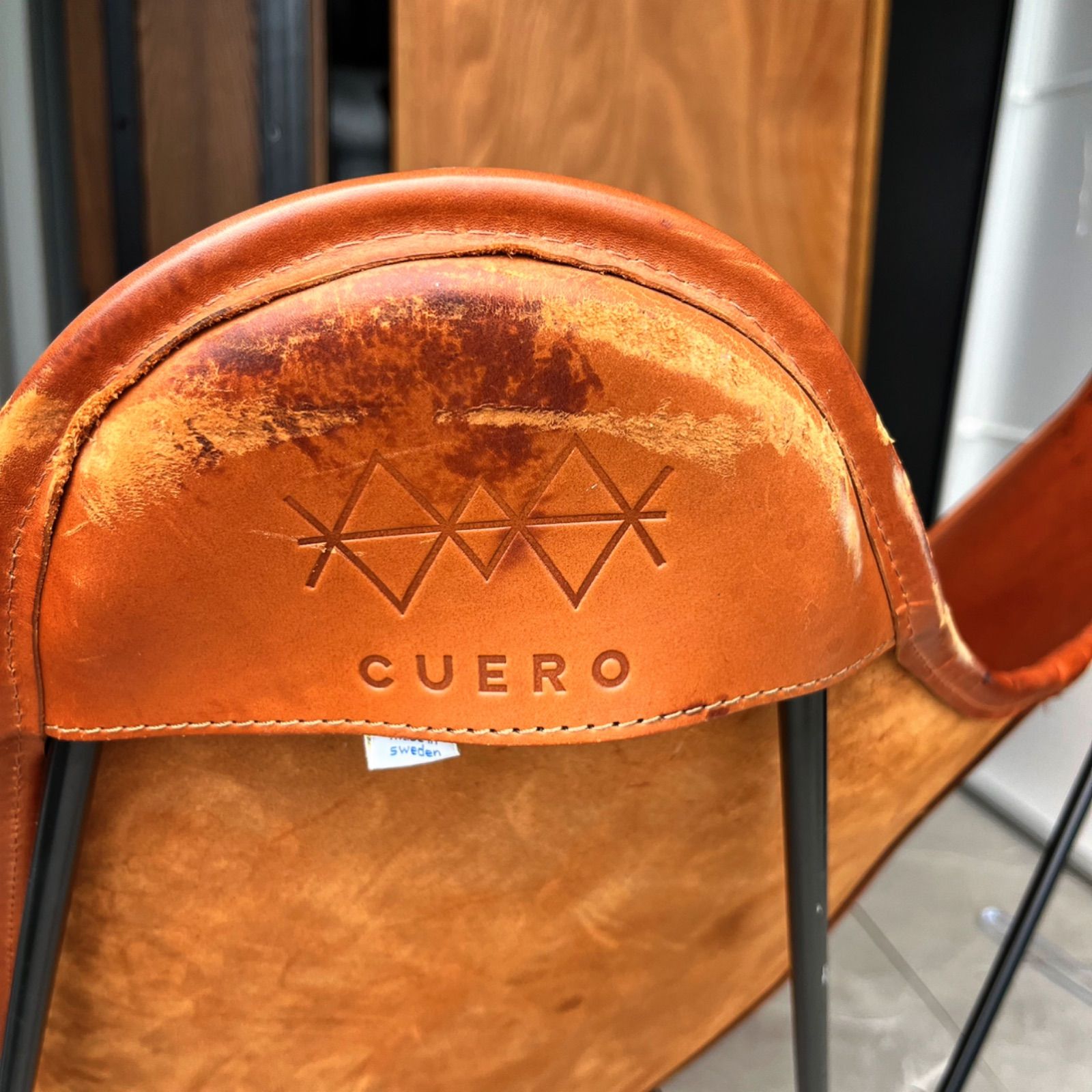 取付無料！CUERO BKF マリポサブラウン 本革 北欧 バタフライチェア