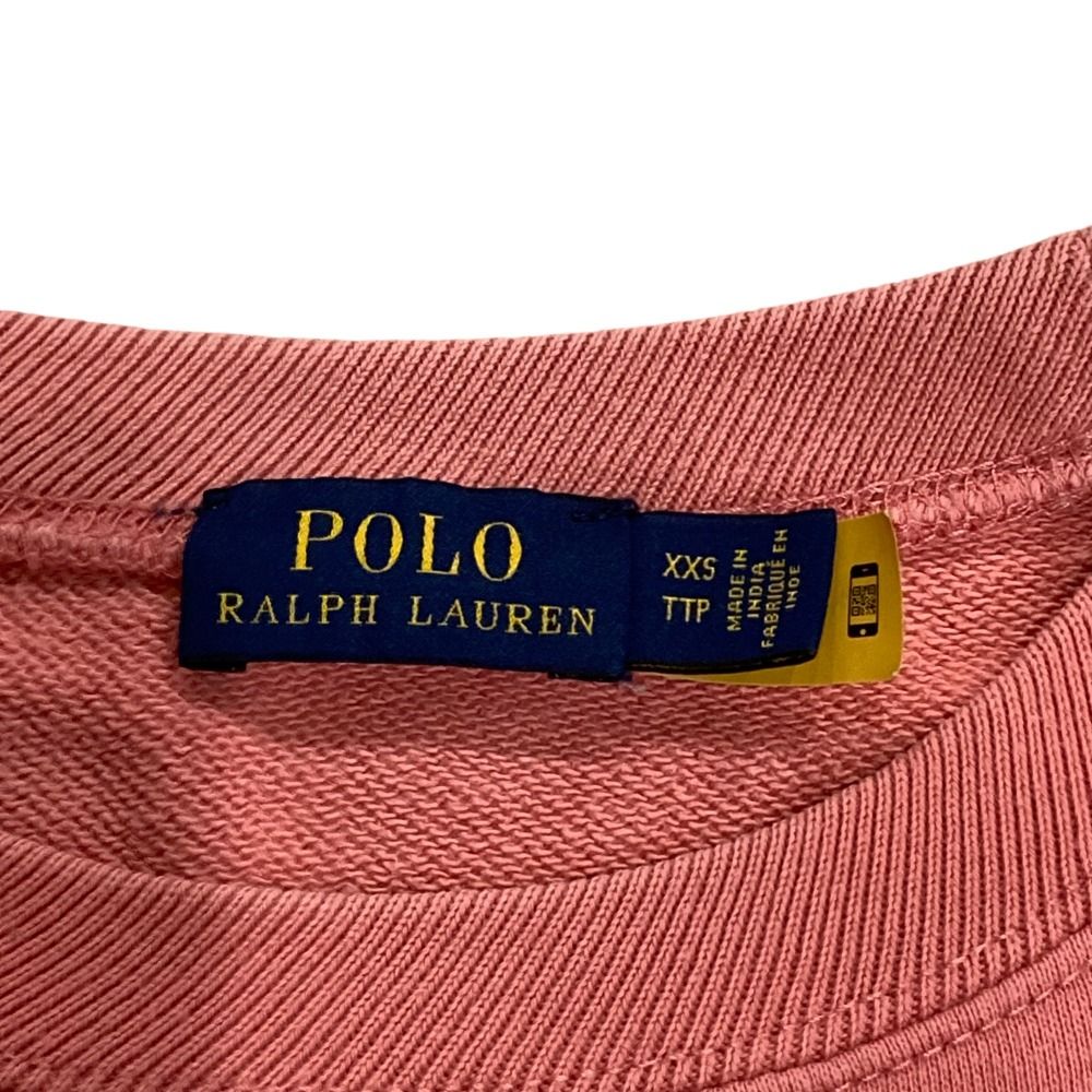美品 22AW POLO RALPH LAUREN ポロラルフローレン ホース刺〓 バックロゴ スウェット トレーナー XXS ピンク レディース 古着 中古 美品 22AW POLO RALPH LAUREN ポロラルフローレン ホース刺繡