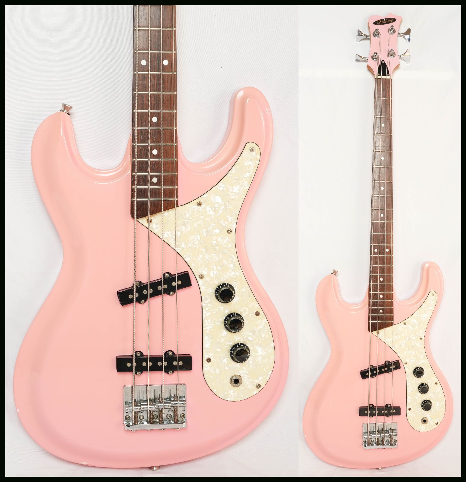 Aria Diamond DM-380 シェルピンク モズライト風ベース 生産完了品